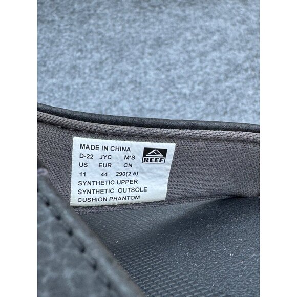 Reef Mens Flip Flops Size 11 Black  Cushion Phantom Synthetic Upper & Outsole - Picture 3 of 16